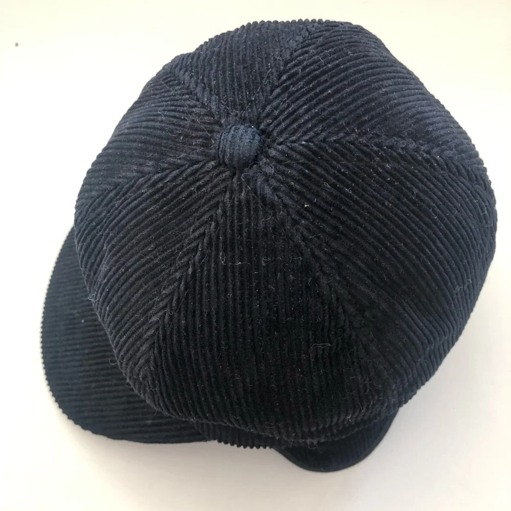 GAP Tween Black Corduroy Kids Trucker Hat with Flaps